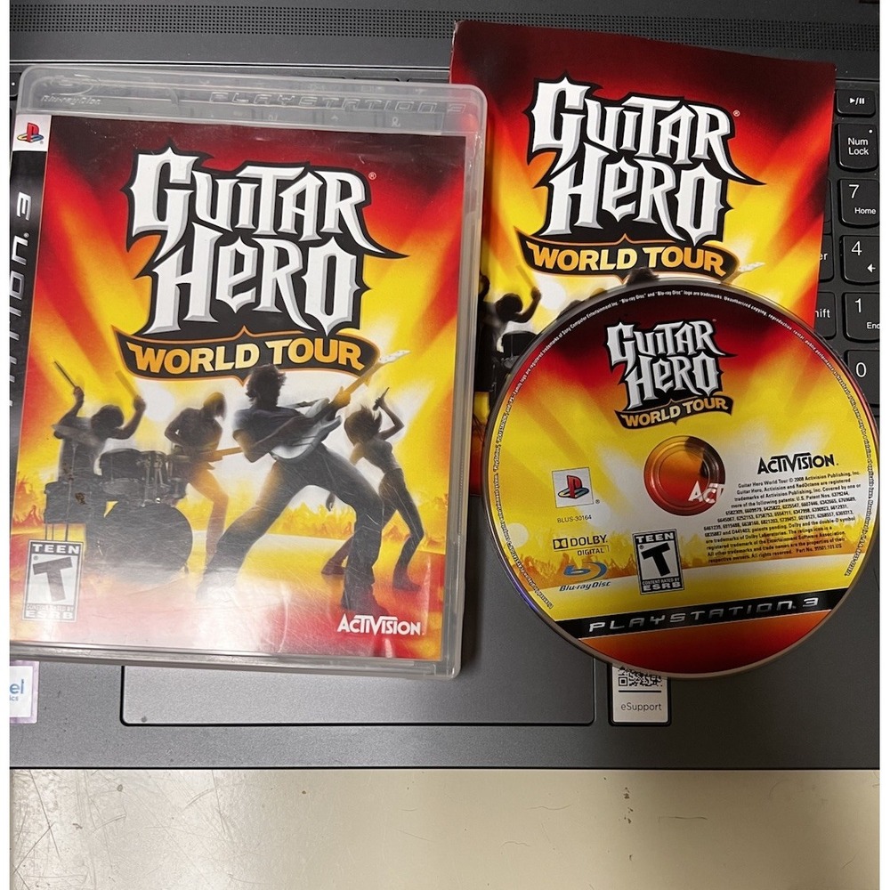 Guitar Hero World Tour Sony PlayStation 3 PS3 Game Case Manual BLUS-30164‎